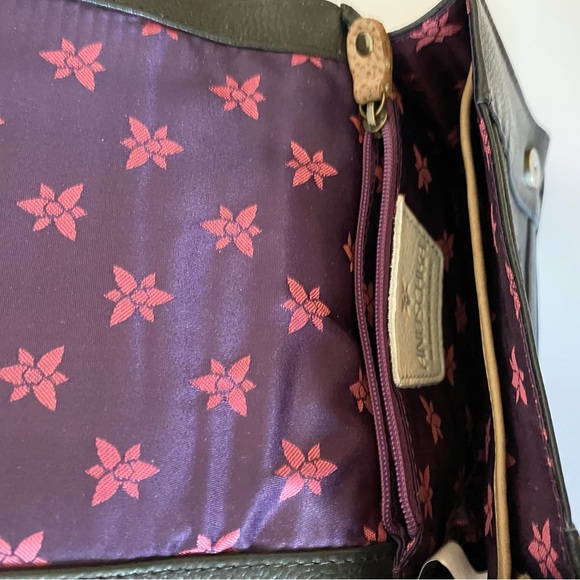 Anuschka Black Crossbody Bag with Blue Bird Design - Picture 4 of 5